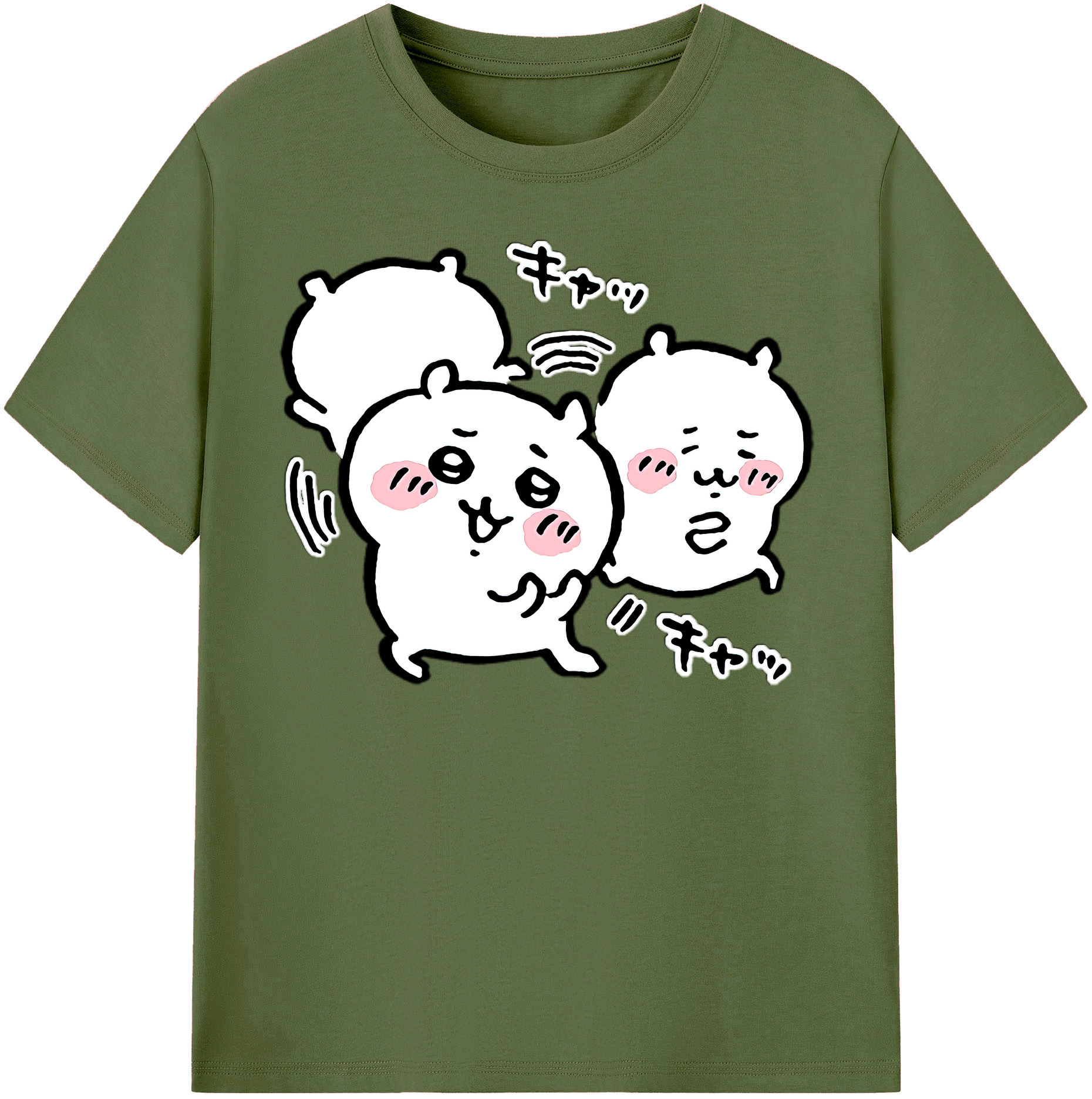 （画像用） ちいかわ ちいかわ Chii-kawa chiikawa 綿100％半袖Tシャツ（フロントプリント）